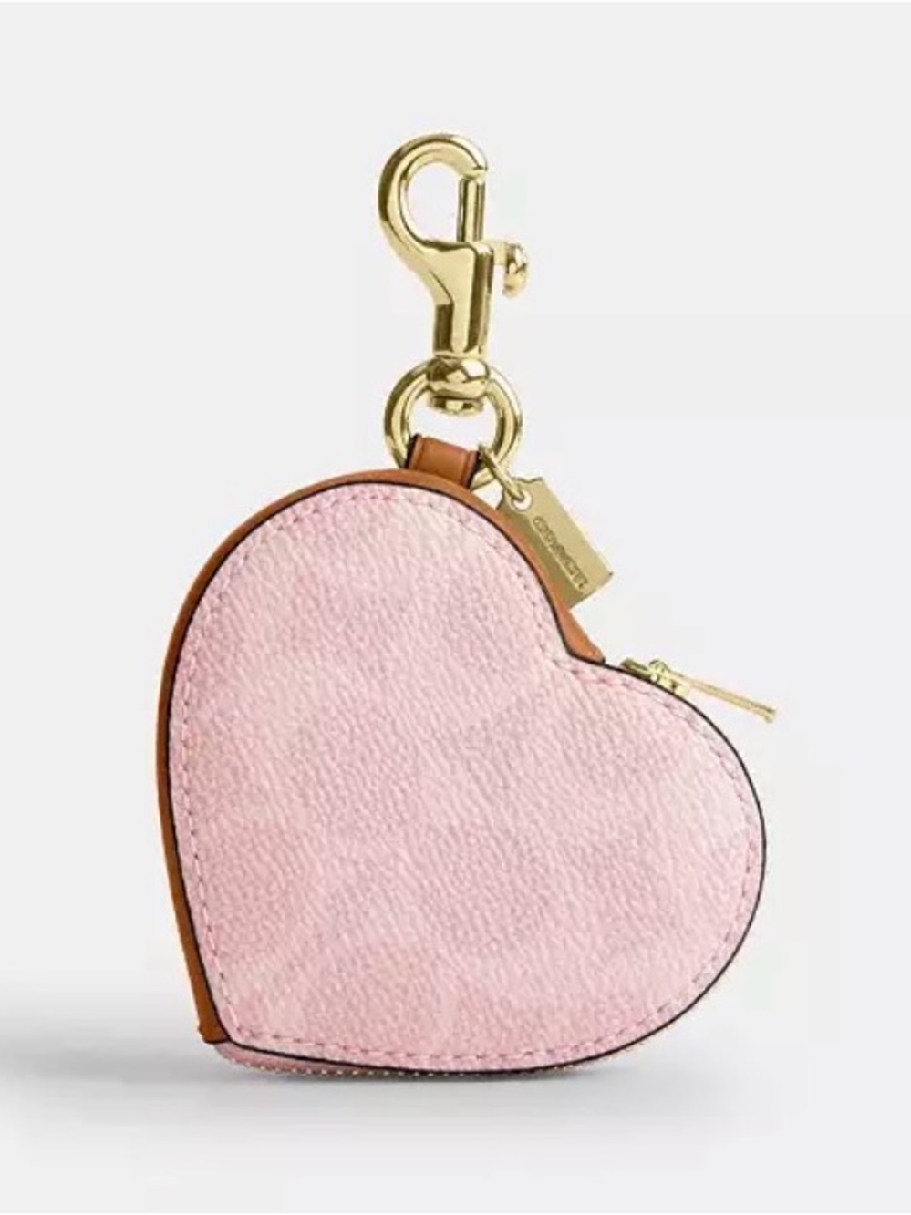 Coach Powder Pink Heart Bag Charm NWT